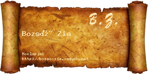 Bozsó Zia névjegykártya